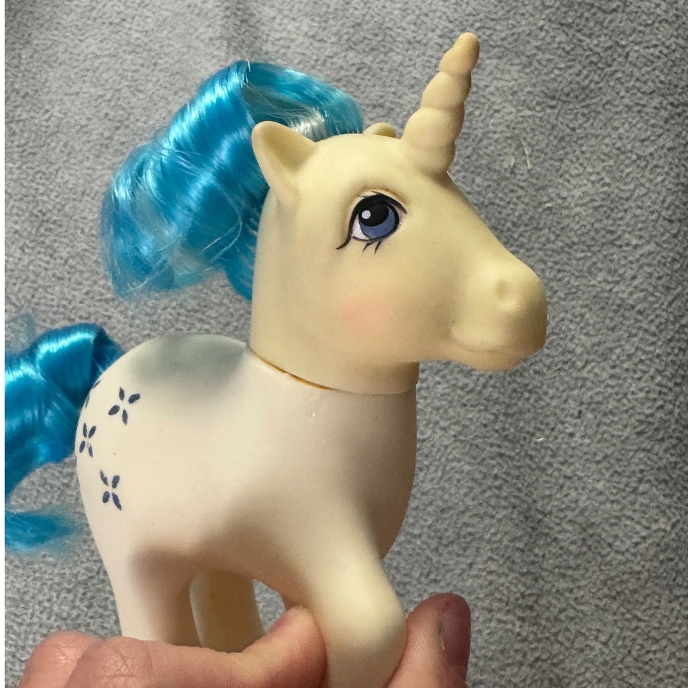 Vintage My Little Pony G1 Moondancer Unicorn Cream Blue Hair 1983 Hasbro Toy